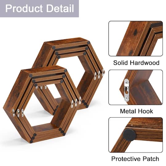 NEX™ Hexagon Floating Shelf Set